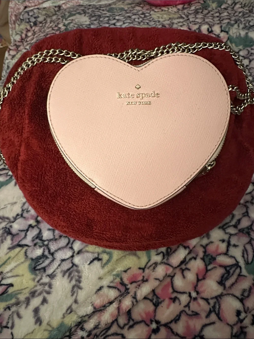 Kate Spade Love Shack Mini Heart Crossbody Light Pink Like New